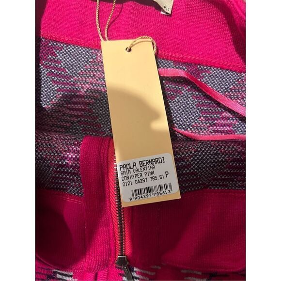Paola Bernardi valentina Knit skirt -Vintage Argyle Print Pink size S NWT$314 - Picture 4 of 6